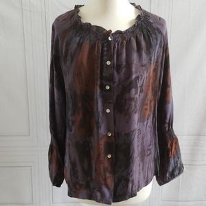 Trinity Silk Peasant Top
